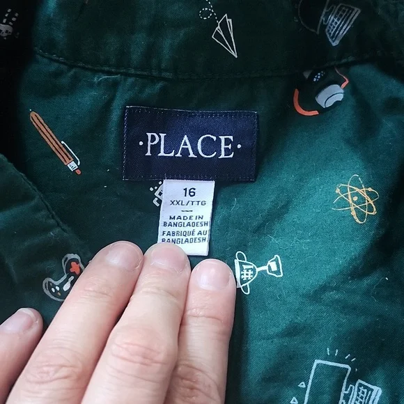 Green Button Up - Picture 3 of 3